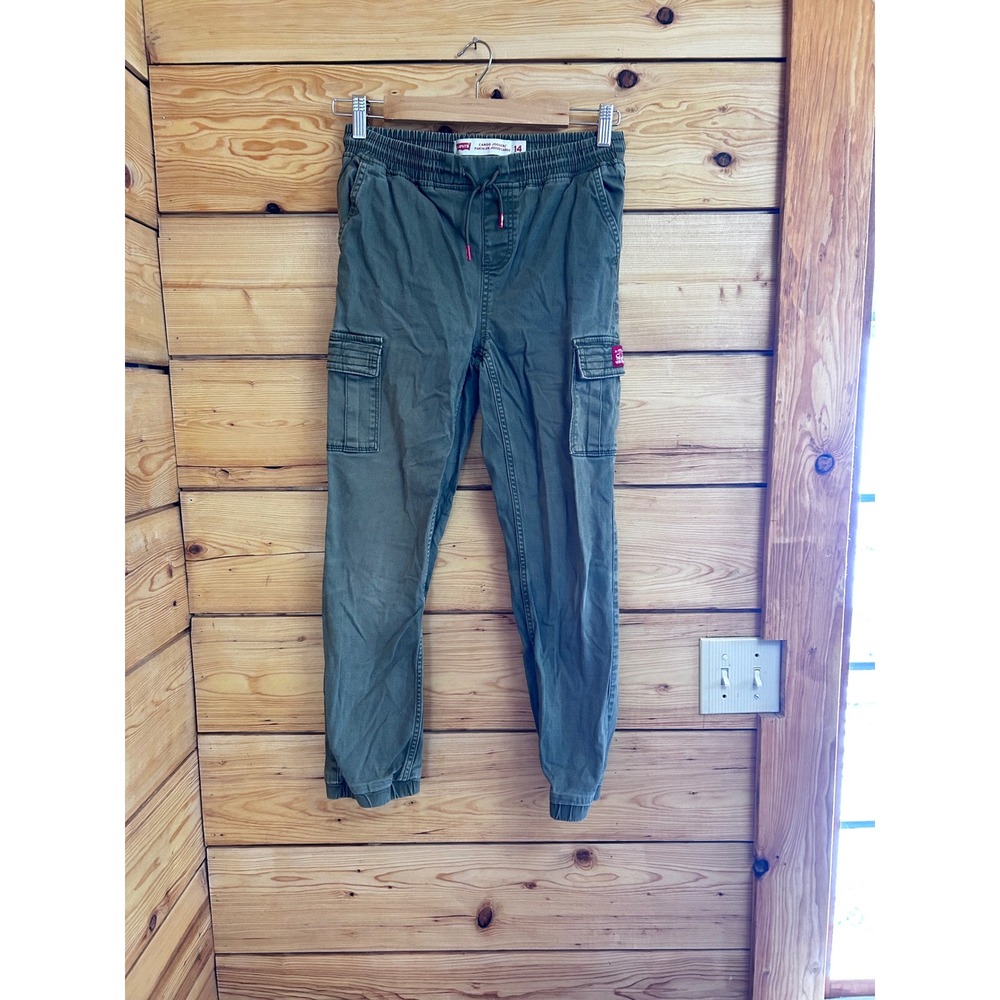 Levi's Olive Green Cargo Jogger Pants‎ Youth Size 14 Streetwear Utility Military
